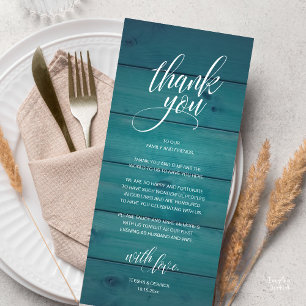 Rustic Wedding Rehearsal Dinner Thank You Card
