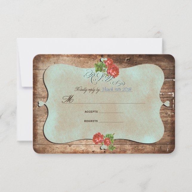 Rustic Wedding ~ RSVP Card (Front)