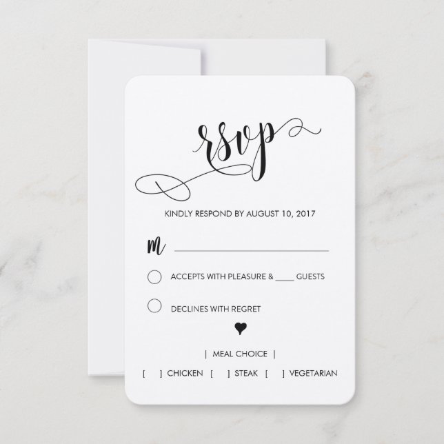 Rustic Wedding RSVP Card (Front)