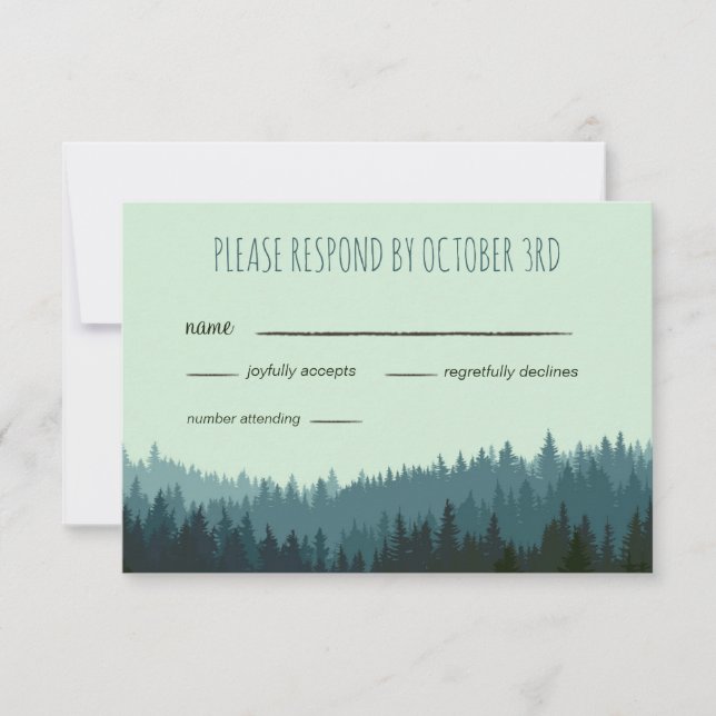 Rustic Wedding RSVP in the Mountains (Front)