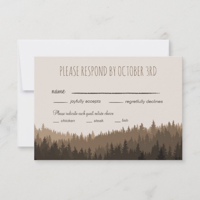 Rustic Wedding RSVP in the Mountains with dinner (Front)