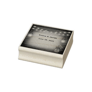 Rustic Wedding Rubber Stamp