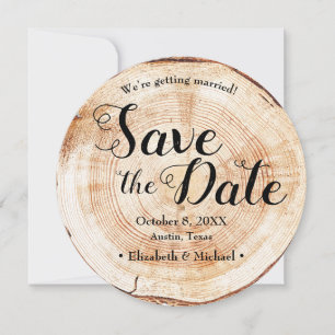 Rustic Wedding Save the date photo Wood Barn Invitation