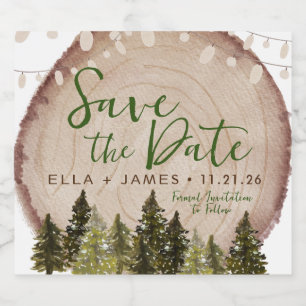 Rustic Wedding Save the Date Sparkling Wine Label