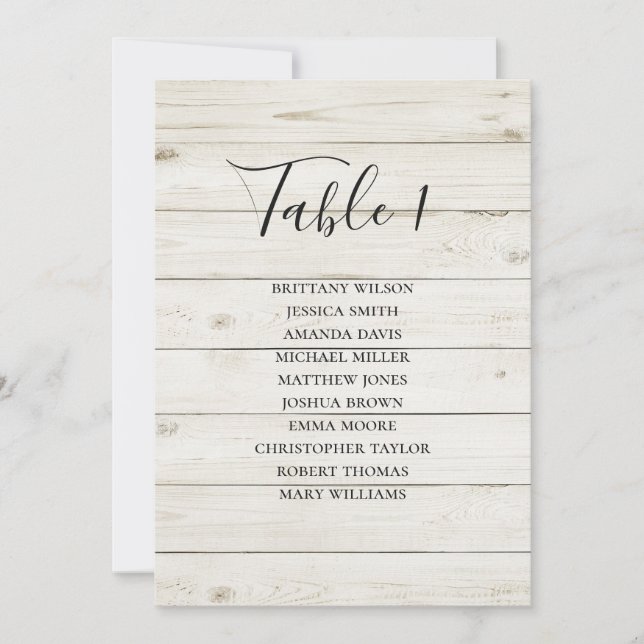 Rustic wedding seating chart. Modern wood barn Invitation (Front)