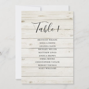 Rustic wedding seating chart. Modern wood barn Invitation