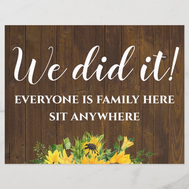 Rustic Wedding Seating Sign Small Wood Budget (Front)