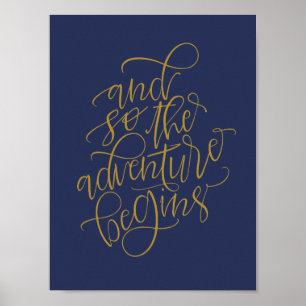 rustic wedding sign - and so the adventure begins