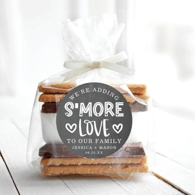 Rustic Wedding S'more Love Favour Classic Round St Sticker (Creator Uploaded)