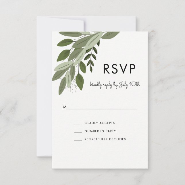 Rustic Wedding Sprigs, RSVP Card (Front)