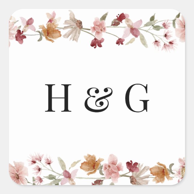 Rustic Wedding Square Sticker (Front)