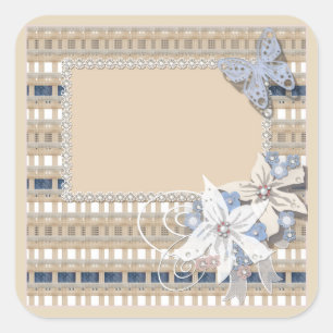 Rustic  , wedding square sticker