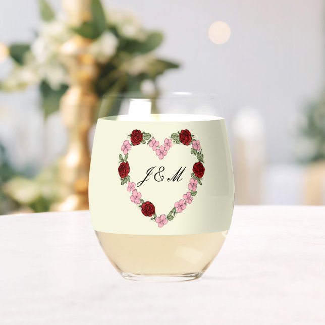 rustic wedding stemless wine glass (Insitu (Wedding))