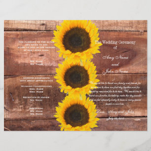 Rustic Wedding Sunflower Country Wedding Program