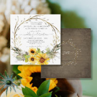 Rustic Wedding Sunflower Eucalyptus Watercolor
