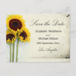 Rustic Wedding Sunflower Save the Date card