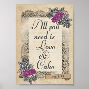 Rustic Wedding Sweet and Cake Sign