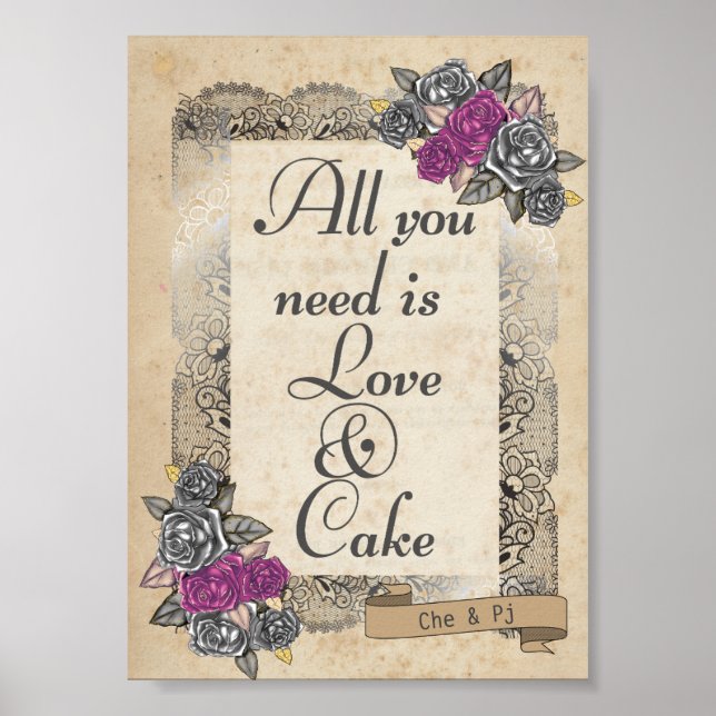 Rustic Wedding Sweet and Cake Sign (Front)