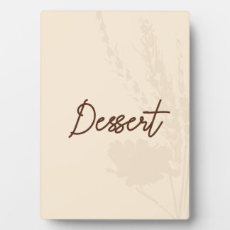 Rustic Wedding Table Card Dessert - Wheat Detail Plaque