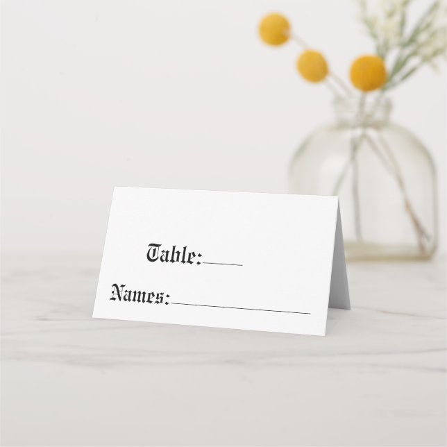Rustic Wedding Table Number And Names Seating Place Card (Front)