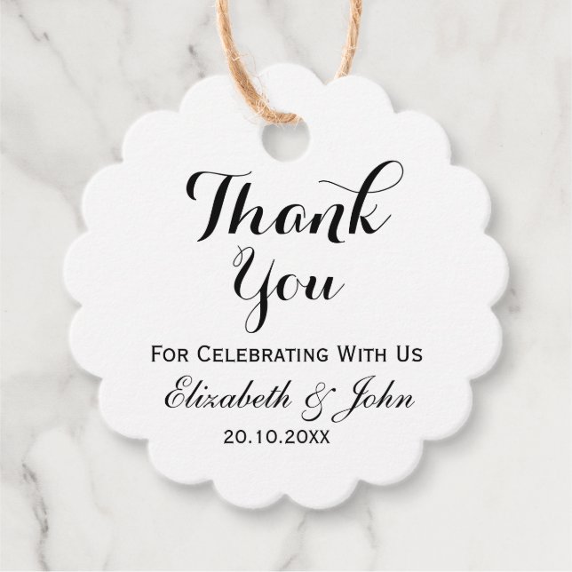 Rustic Wedding Thank You Favour Tags (Front)