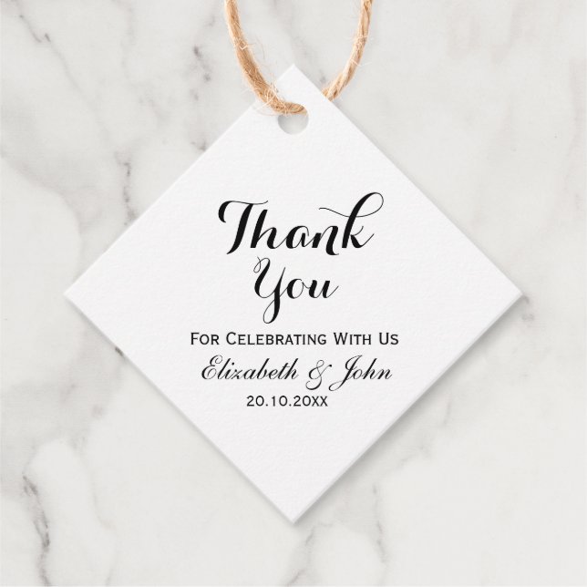 Rustic Wedding Thank You Favour Tags (Front)
