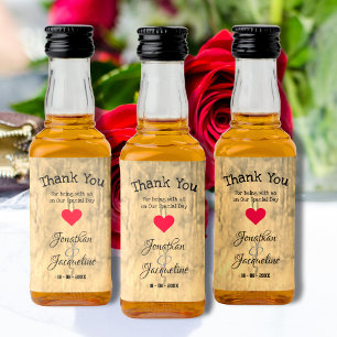  Rustic Wedding Thank You Favours Script Chic Mini Liquor Bottle Label