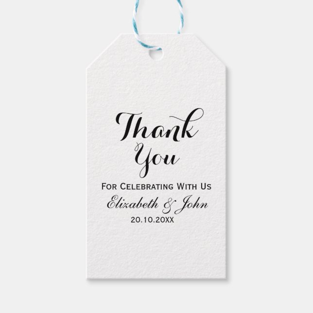 Rustic Wedding Thank You Gift Tags (Front)