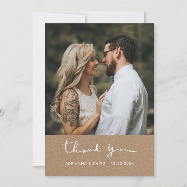 Rustic Wedding Thank You Kraft Paper (Front)