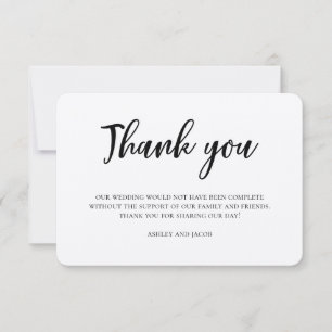 Rustic wedding thank you. Modern country note Invitation