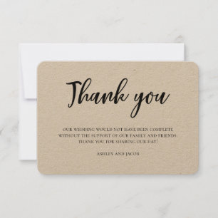 Rustic wedding thank you. Modern country note Invitation