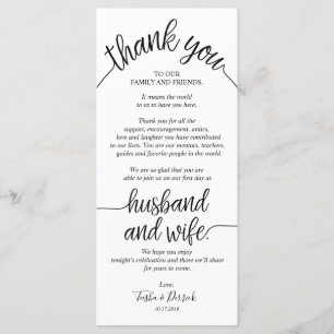 Rustic Wedding Thank you Place Setting Card