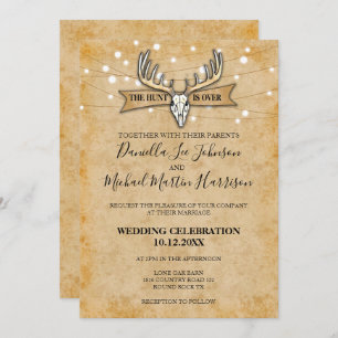 Rustic Wedding The Hunt Is Over Invitation