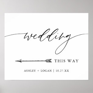 Rustic Wedding This Way Directional Arrow Sign