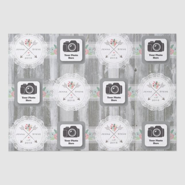 Rustic Wedding Tissue Paper (Front)