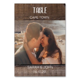 Rustic Wedding Travel Destination Photo Name  Table Number
