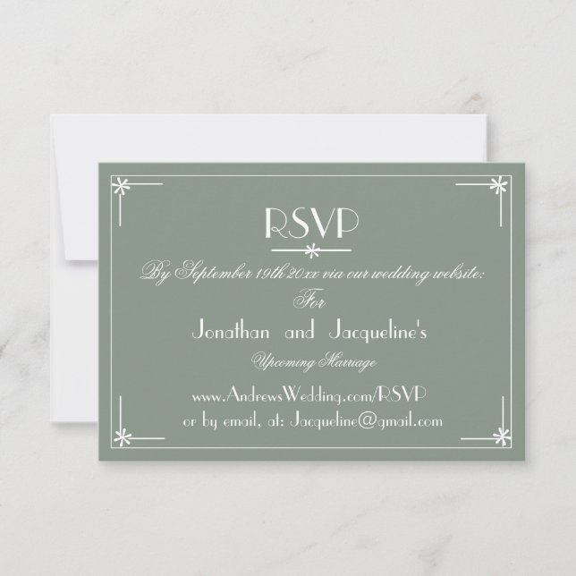 Rustic Wedding Website Email RSVP Response Card (Front)