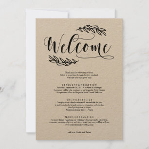 Rustic Wedding Weekend Welcome Itinerary