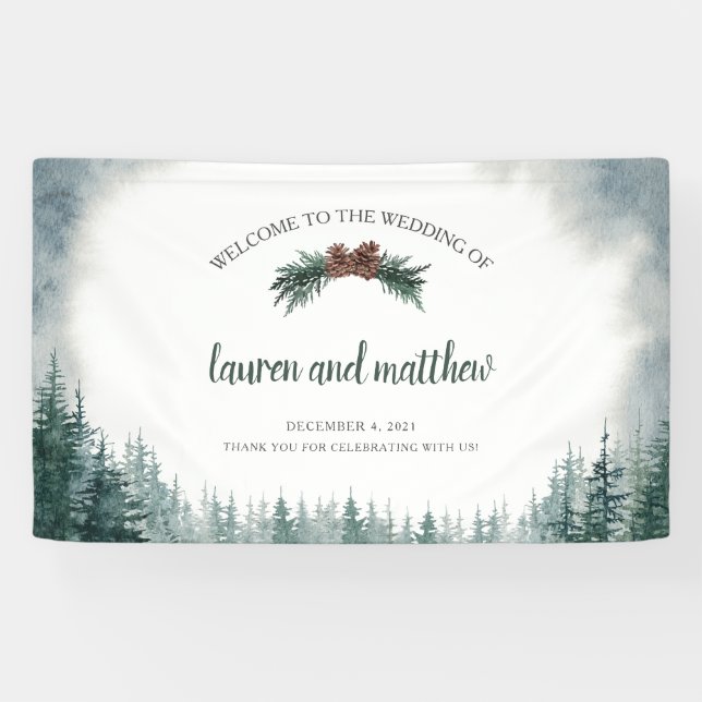 Rustic Wedding Welcome Banner Sign (Horizontal)
