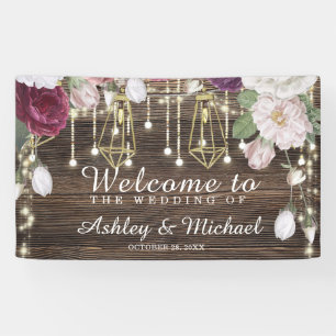 Rustic Wedding Welcome Party Banner