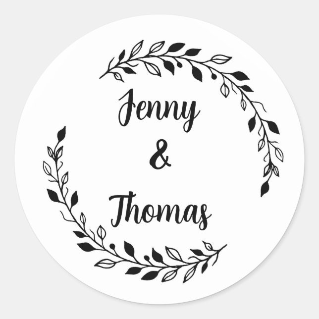 Rustic Wedding Wildflower Classic Round Sticker (Front)