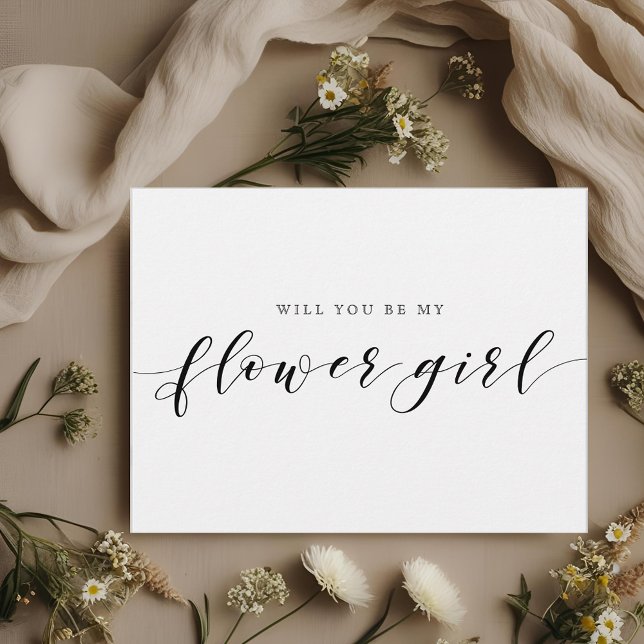 Rustic Wedding Will You Be My Flower Girl Invitation Postcard (Creator Uploaded)