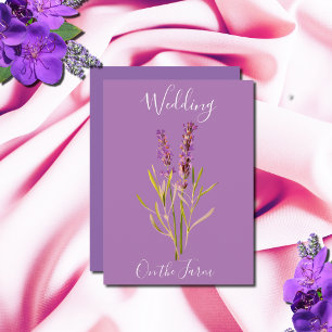 rustic wedding with  lavenders invitation