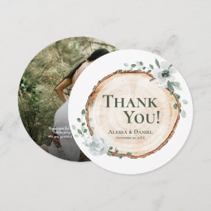 Rustic Wedding Wood botanicals Custom Photo Invitation