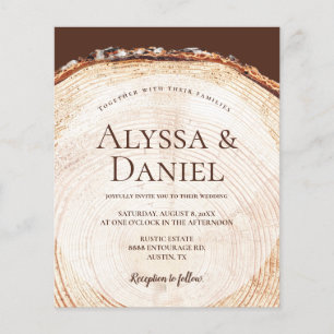 Rustic Wedding Wood Cut Grain Custom Budget