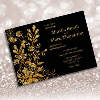 Rustic Wedding Wood Floral Invitation