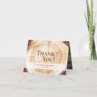 Rustic Wedding Wood Grain Custom Photo Thank you