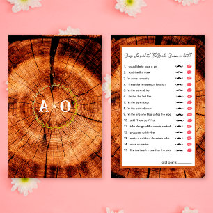 Rustic Wedding Wood Guess Who Bridal Shower Game