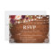 Rustic Wedding Wood Lights Lace Floral RSVP