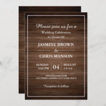 Rustic Wedding Wood Rustic Wedding Invitation